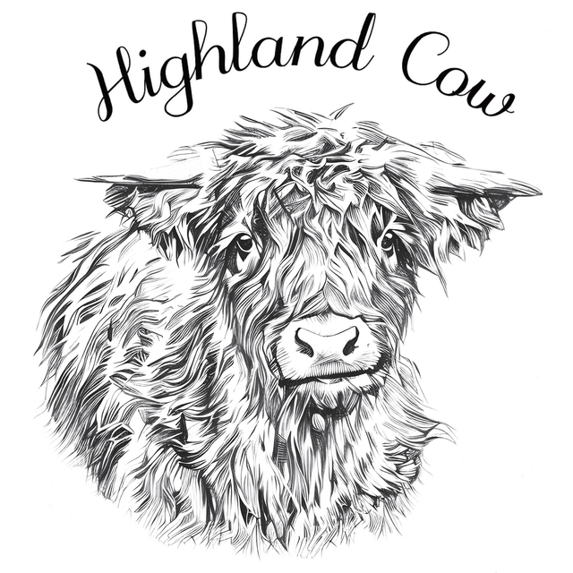 Tote Bag, Highland Cow design. 100% Polyester, size 41cm x 37cm / 16.1” x 14.6”.