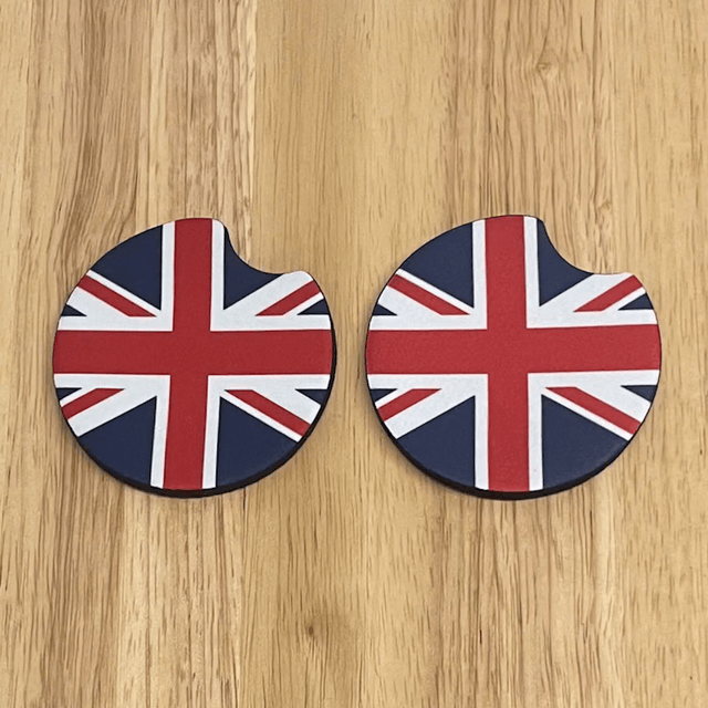 Car Coasters 2 pack, Various Designs in vibrant colours. 7cm in diameter, 2.75”