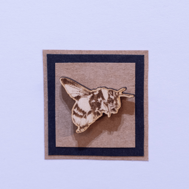 Wooden Bumblebee Birthday Card, can be personalised.