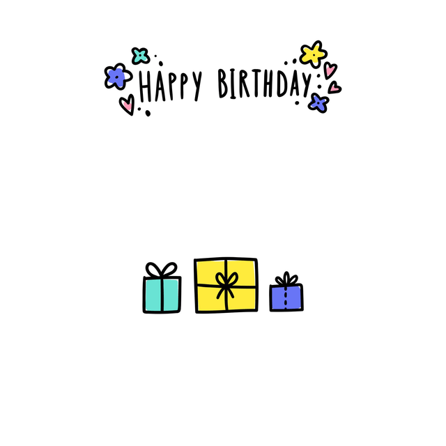 Happy Birthday Card with Vibrant colours, yellow border 