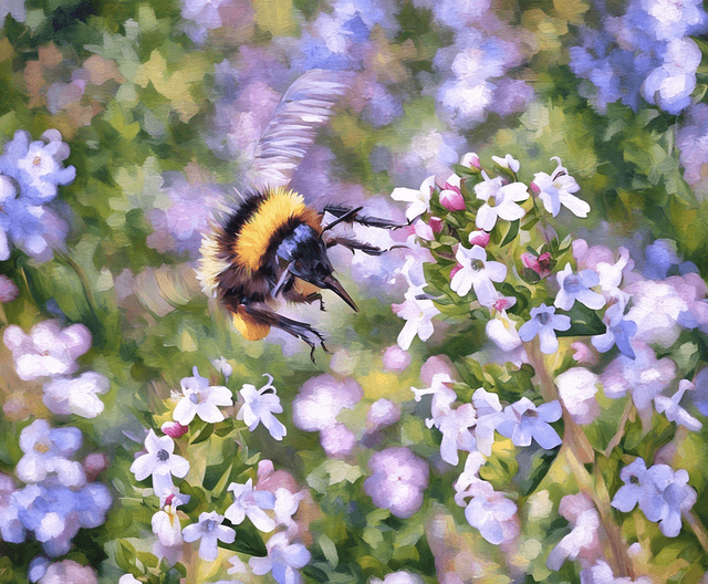 Plantable Greetings Card with a Bee on Thyme flowers