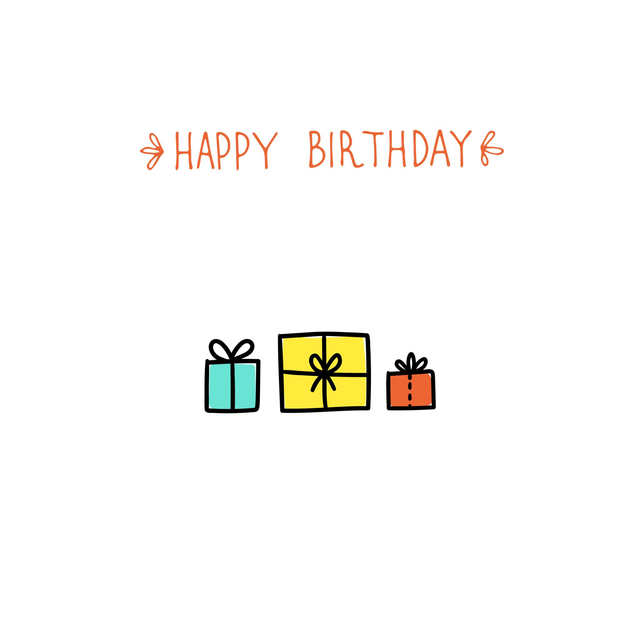 Happy Birthday Card with Vibrant colours, navy border