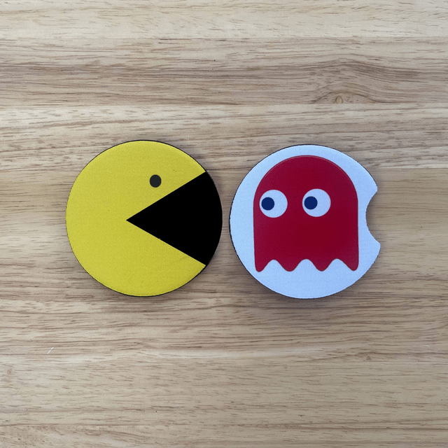 Car Coasters 2 pack, Various Designs in vibrant colours. 7cm in diameter, 2.75”