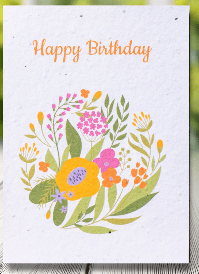 Plantable Birthday Card with flowers design