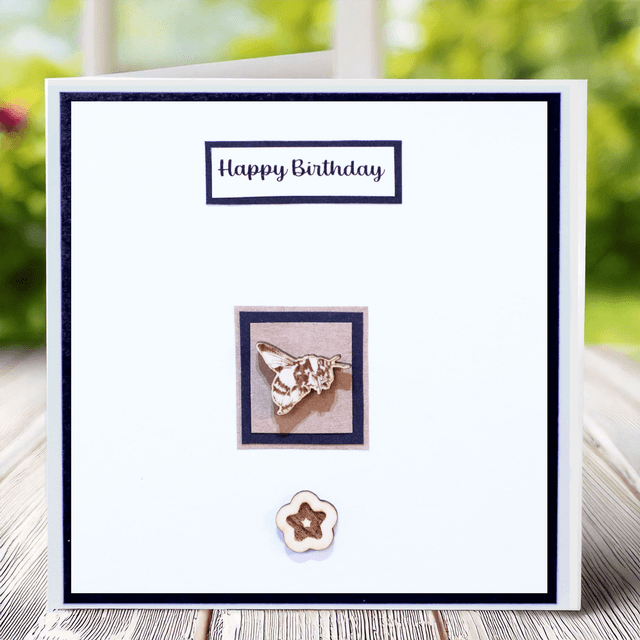 Wooden Bumblebee Birthday Card, can be personalised.